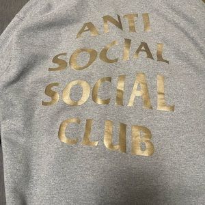 Anti social social club hoodie gray with gold L